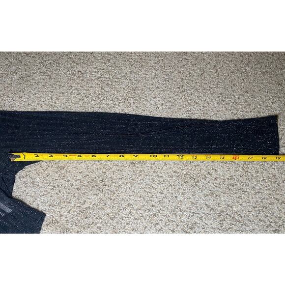 Sheer Sparkly Striped Cropped Top - Long Sleeve - Size S - Picture 9 of 11